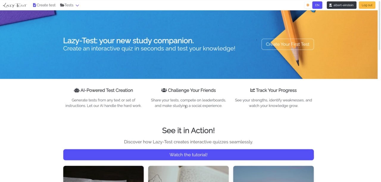 How Lazy-Test started: AI-powered study companion