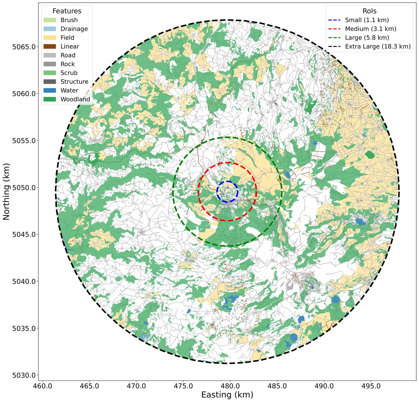 Terrain features used by SAREnv's lost-person model