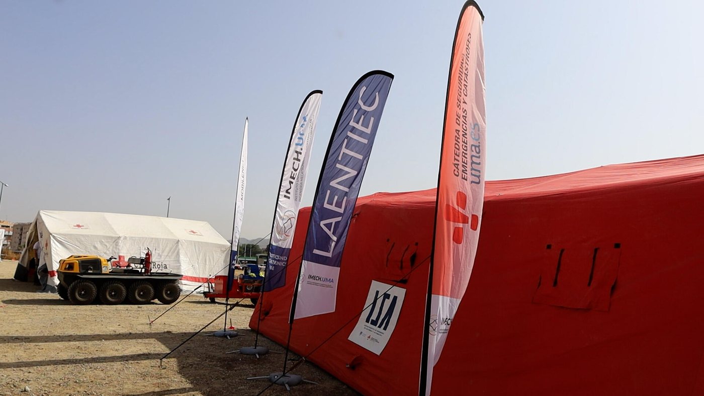 The robotics tent on the exercise ground