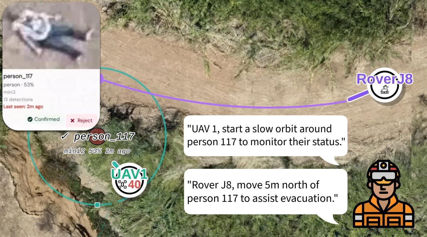 UGV Rover J8 driving toward a confirmed victim location