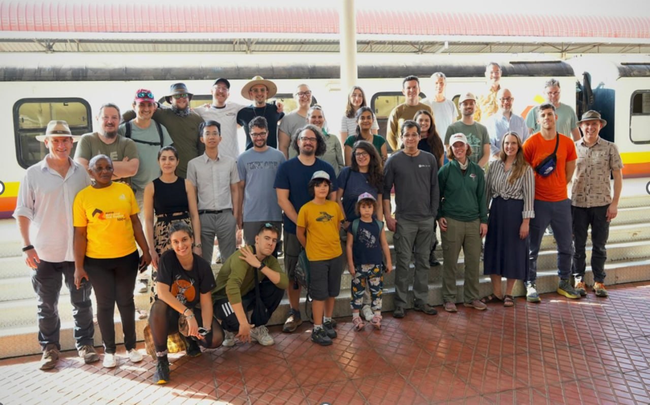 WildDrone team boarding train from Nairobi to Nanyuki